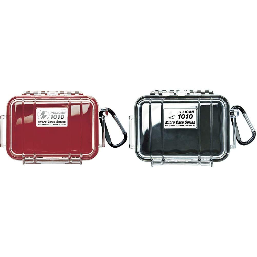 Amazon.com : Pelican 1010 Micro Case Bundle (Red/Clear, Black